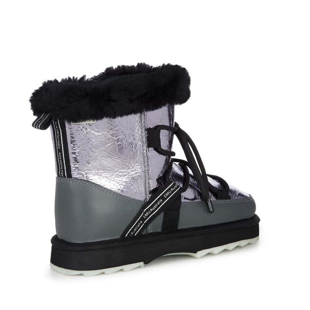 Emu Blurred Mirror Stiefel Damen Dunkelsilber | 96DKUGYQE