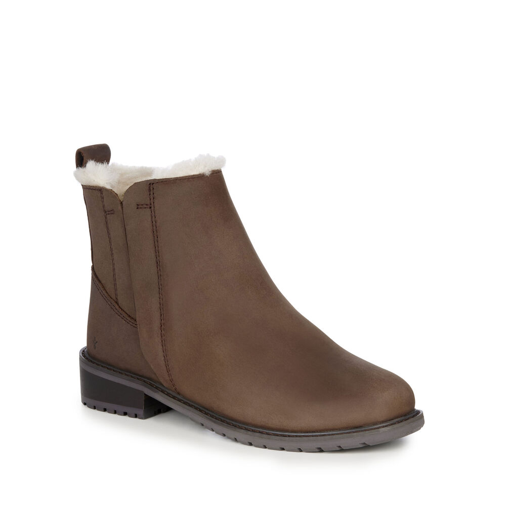 Emu Pioneer Leder Stiefel Damen Schokolade | 90KBFCNRX