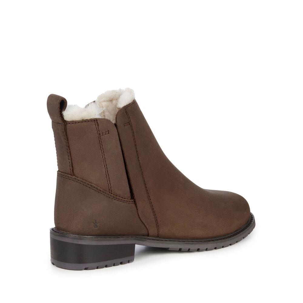 Emu Pioneer Leder Stiefel Damen Schokolade | 90KBFCNRX