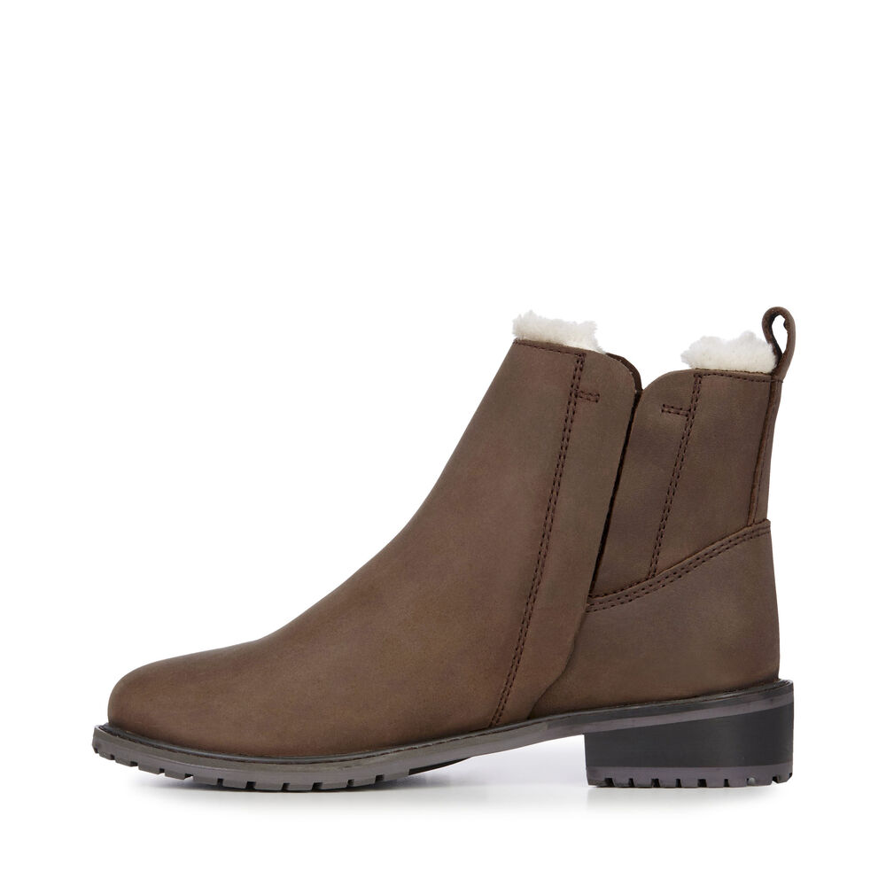 Emu Pioneer Leder Stiefel Damen Schokolade | 90KBFCNRX