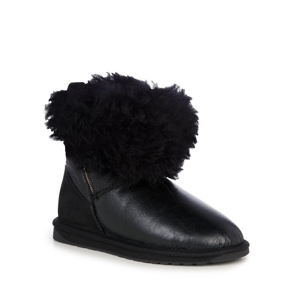 Emu Teddy Wurren Stiefel Damen Schwarz | 46RGUMQBO