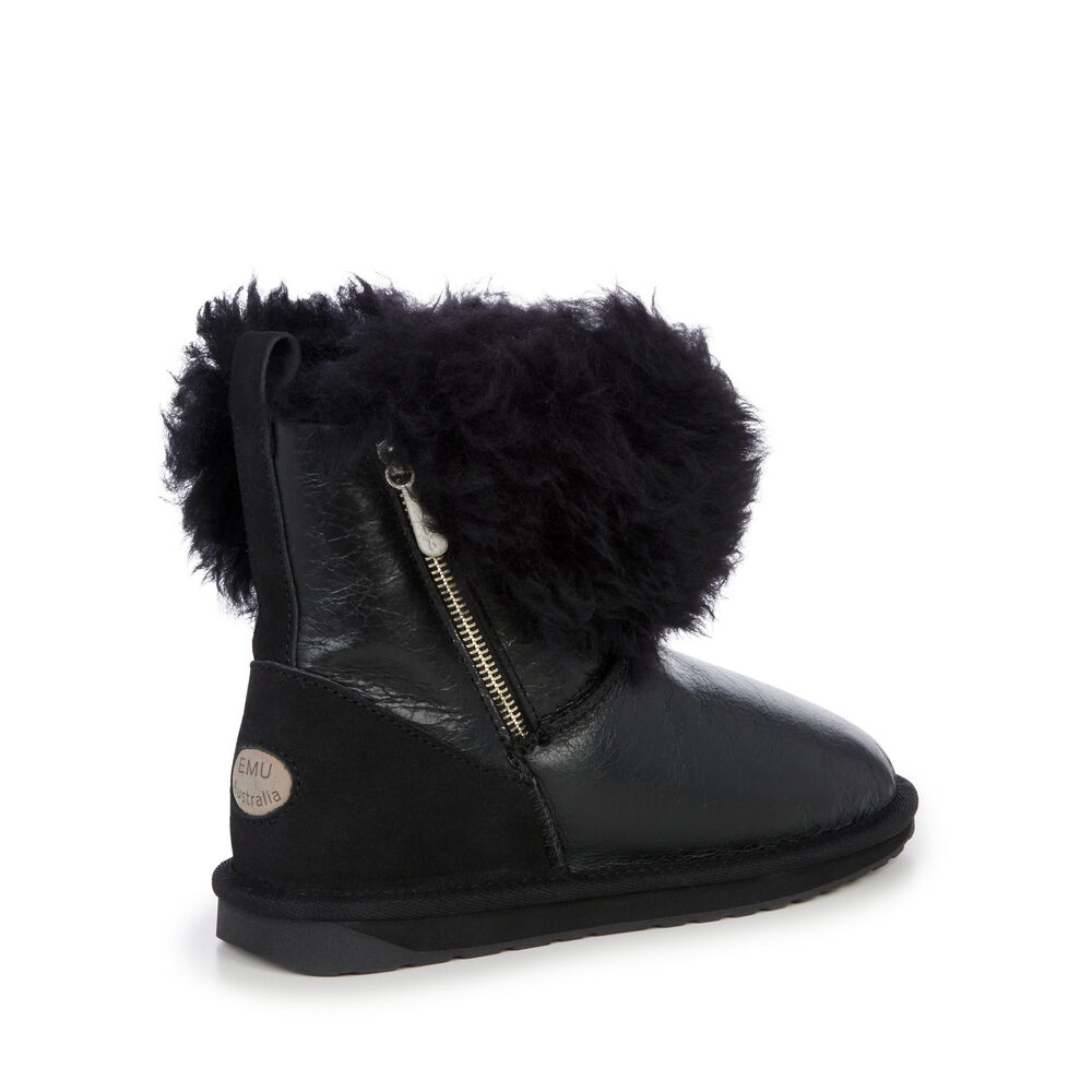 Emu Teddy Wurren Stiefel Damen Schwarz | 46RGUMQBO