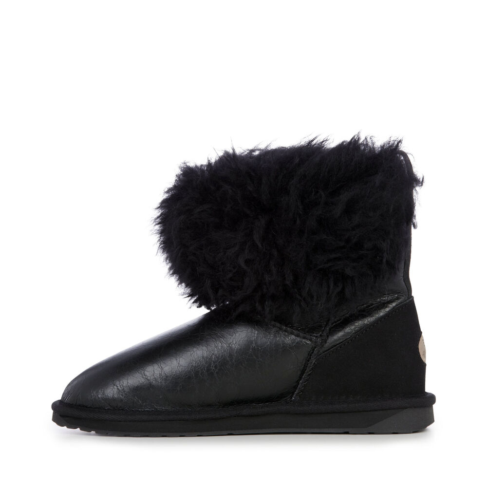 Emu Teddy Wurren Stiefel Damen Schwarz | 46RGUMQBO
